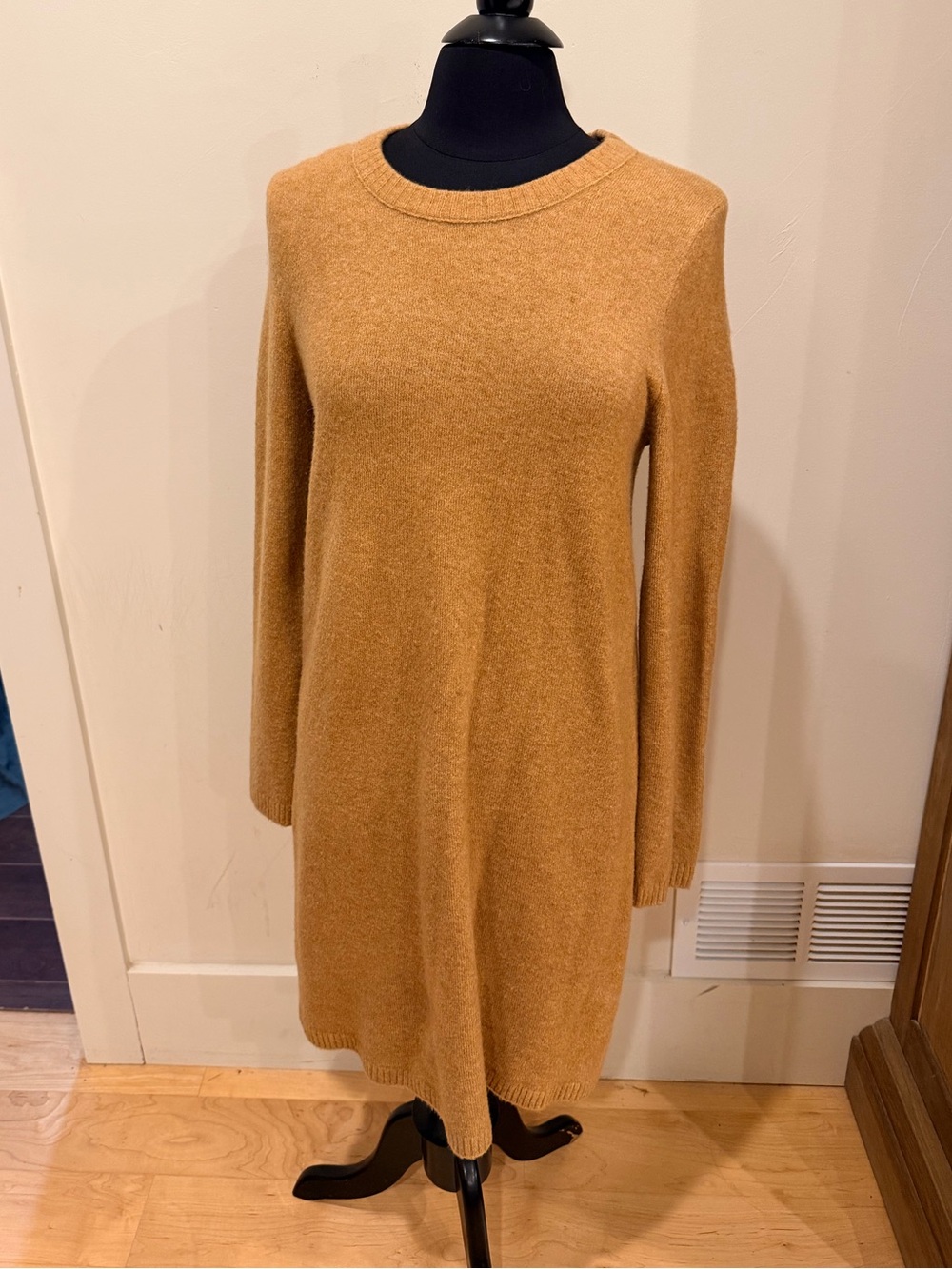 J. Crew Long Sleeve Knit Dress in Camel